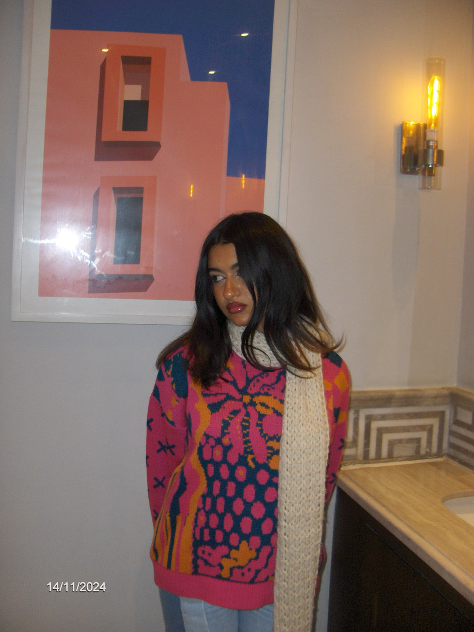 Image of Pink Knit Pullover – Classic with a Twist